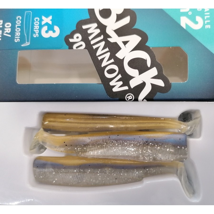 BLACK MINNOW 90MM OR BLUE (CODA) 3PZ