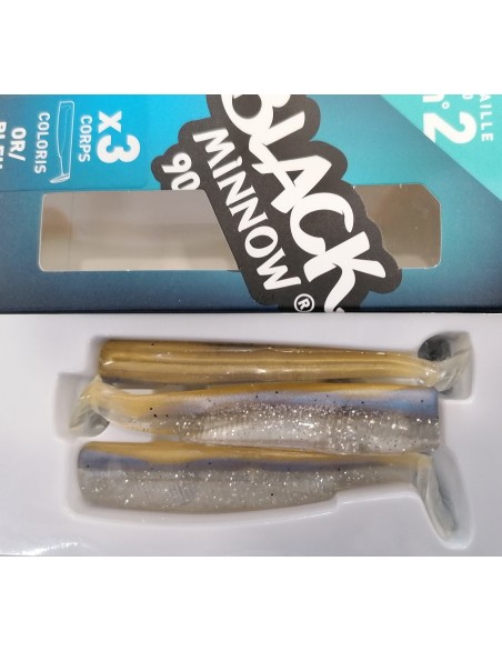 BLACK MINNOW 90MM OR BLUE (CODA) 3PIEZAS
