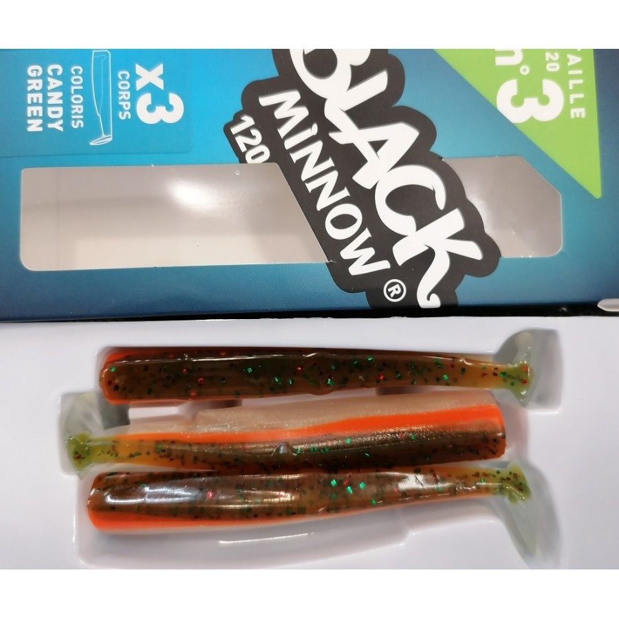 BLACK MINNOW 120MM CANDY GREEN (CODA) 3PZ