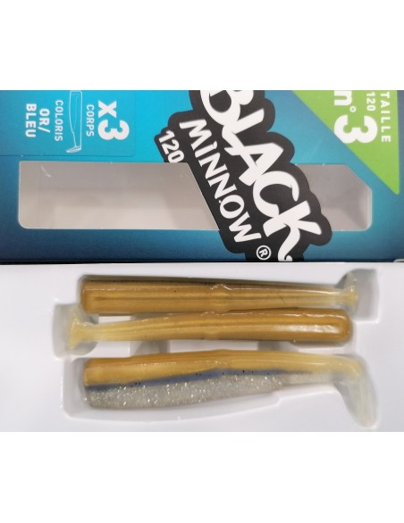 BLACK MINNOW 120MM OR BLEU (CODA) 3PZ