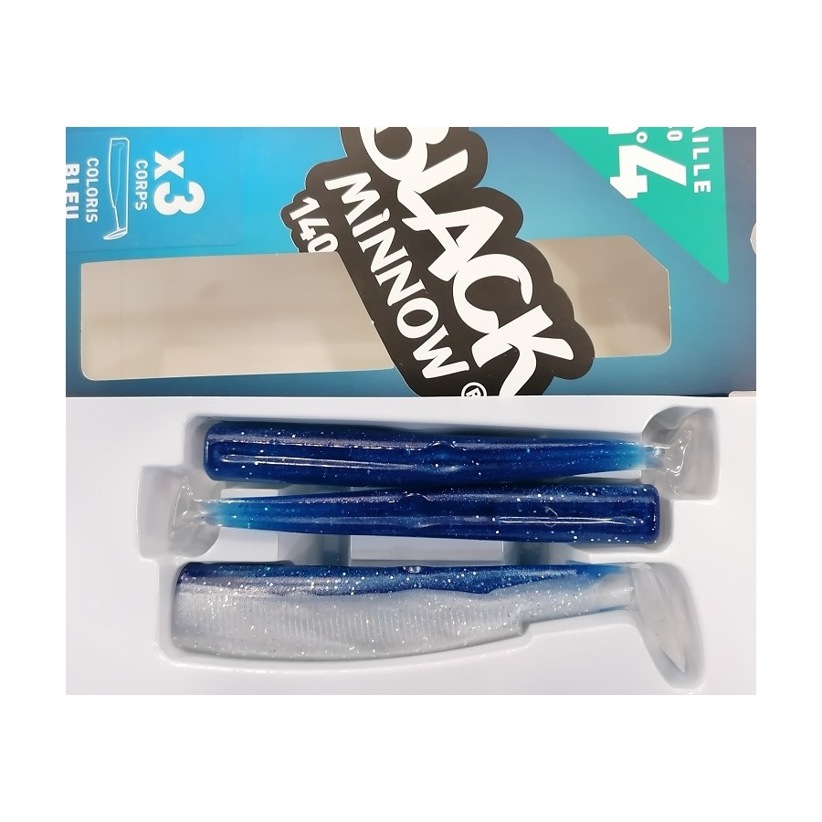 BLACK MINNOW 140MM BLEU (CODA) 3PZ