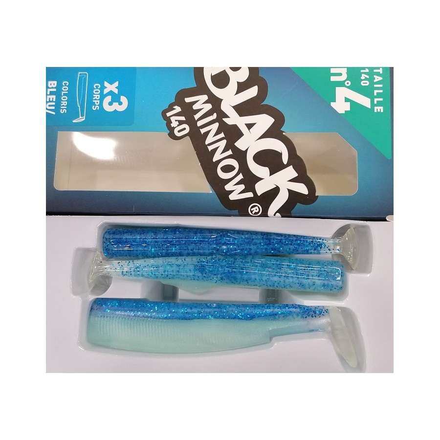 BLACK MINNOW 140MM BLEU GLOW (CODA) 3PZ