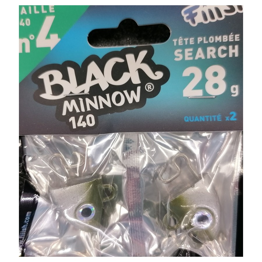 BLACK MINNOW 140MM SEARCH 28G (TESTA) 2PZ
