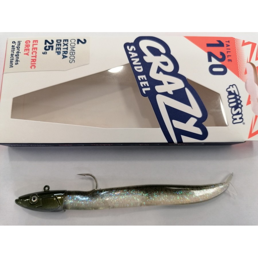 FIIISH CRAZY SAND EEL 120MM 25GR ELECTRIC GREY (COMBO 2 PZ)