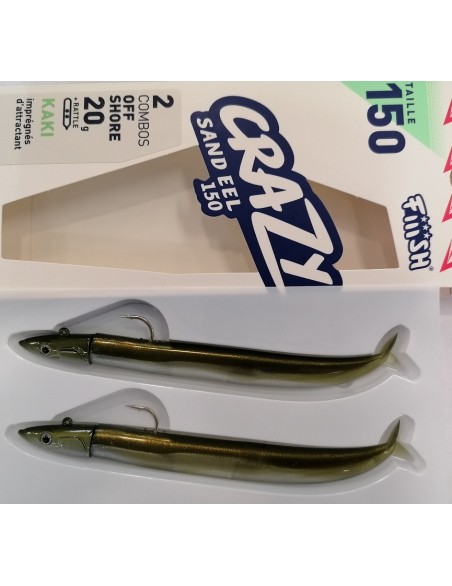 FIIISH CRAZY SAND EEL 150MM 20GR KAKI (COMBO 2 PZ)