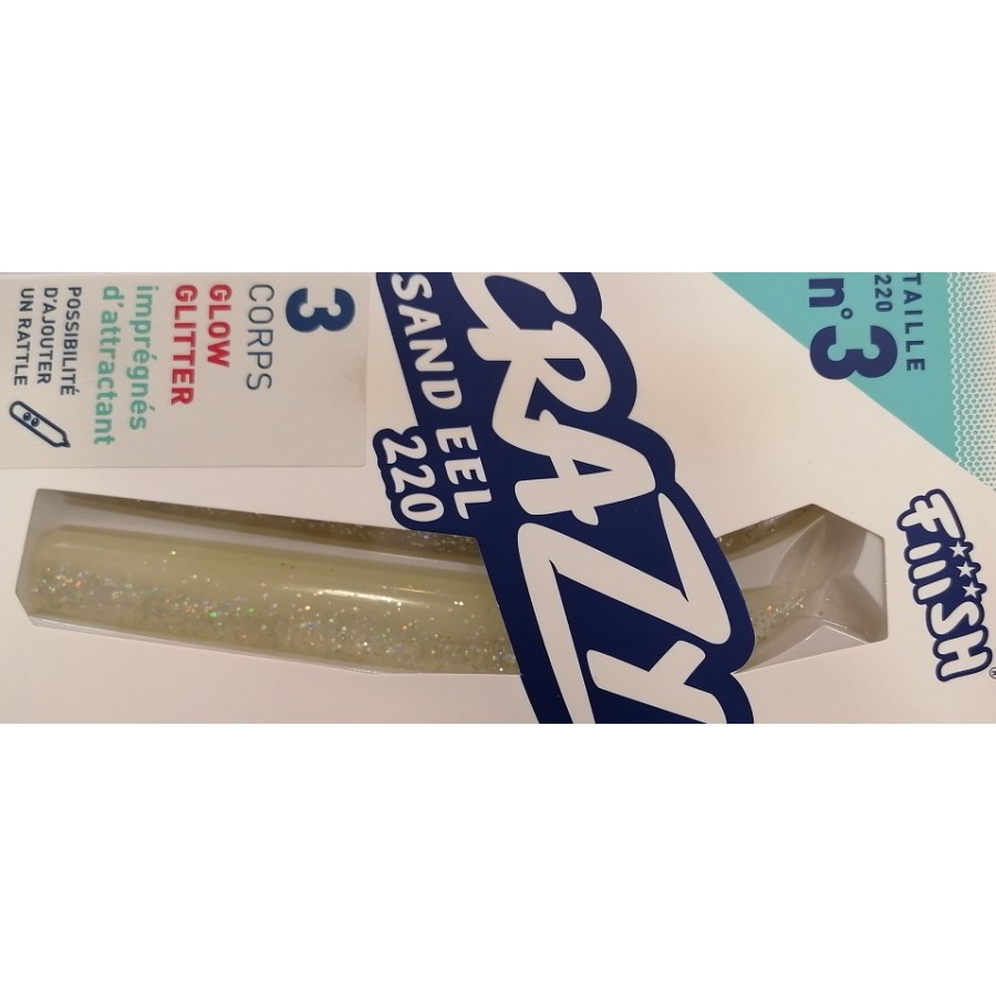 FIIISH CRAZY SAND EEL 220MM GLOW GLITTER (3 CORPI)