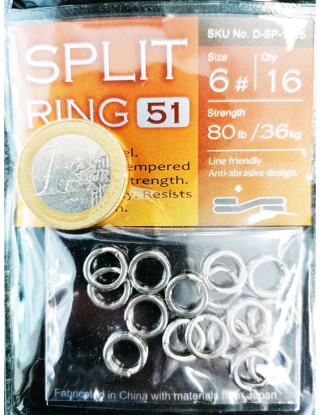 BKK SPLIT RING N.6 80LB (16PZ)