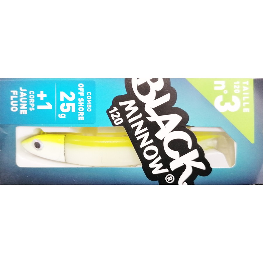 BLACK MINNOW 120MM COMBO 25GR JAUNE FLUO