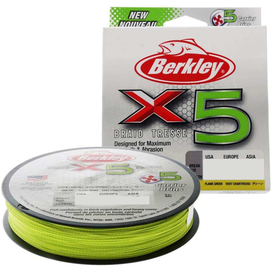 BERKLEY BRAID X5 300MT 0,20MM FLAME GREEN