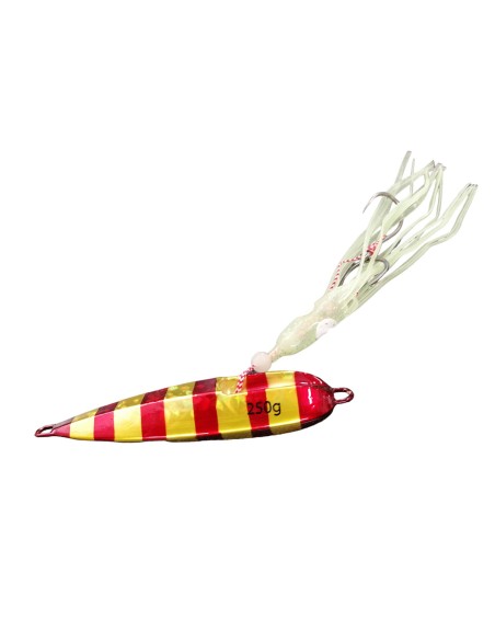 VERTICAL TROLLING INCHIKUS 250GR GOLD STRIPED RED