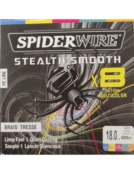 SPIDERWIRE STEALTH SMOOTH X8 MULTICOLOR 300MT 0,39MM