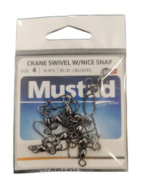 MUSTAD CRANE SWIVEL W/NICE SNAP SIZE 4
