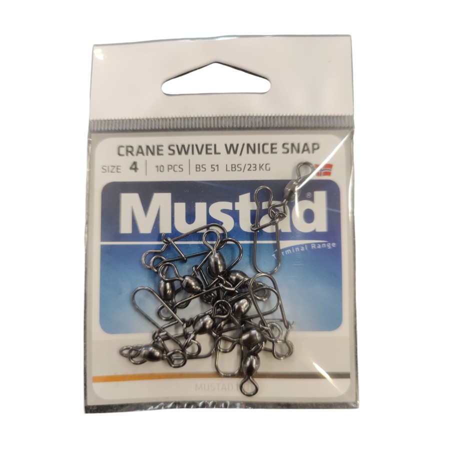 MUSTAD CRANE SWIVEL W/NICE SNAP SIZE 4