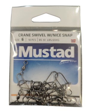 MUSTAD CRANE SWIVEL W/NICE SNAP SIZE 6