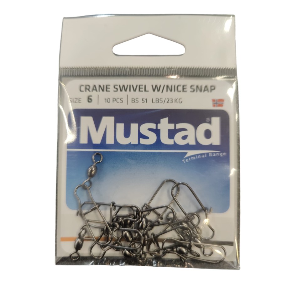 MUSTAD CRANE SWIVEL W/NICE SNAP SIZE 6