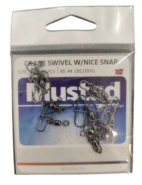 MUSTAD CRANE SWIVEL W/NICE SNAP SIZE 8