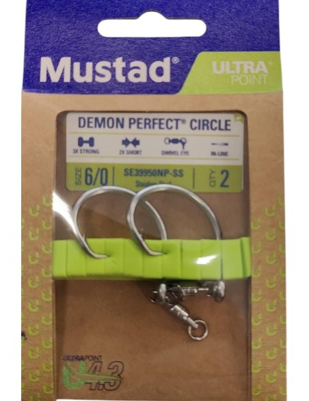 MUSTAD DEMON CIRCLE 39950 NP SS N.6/0 2U