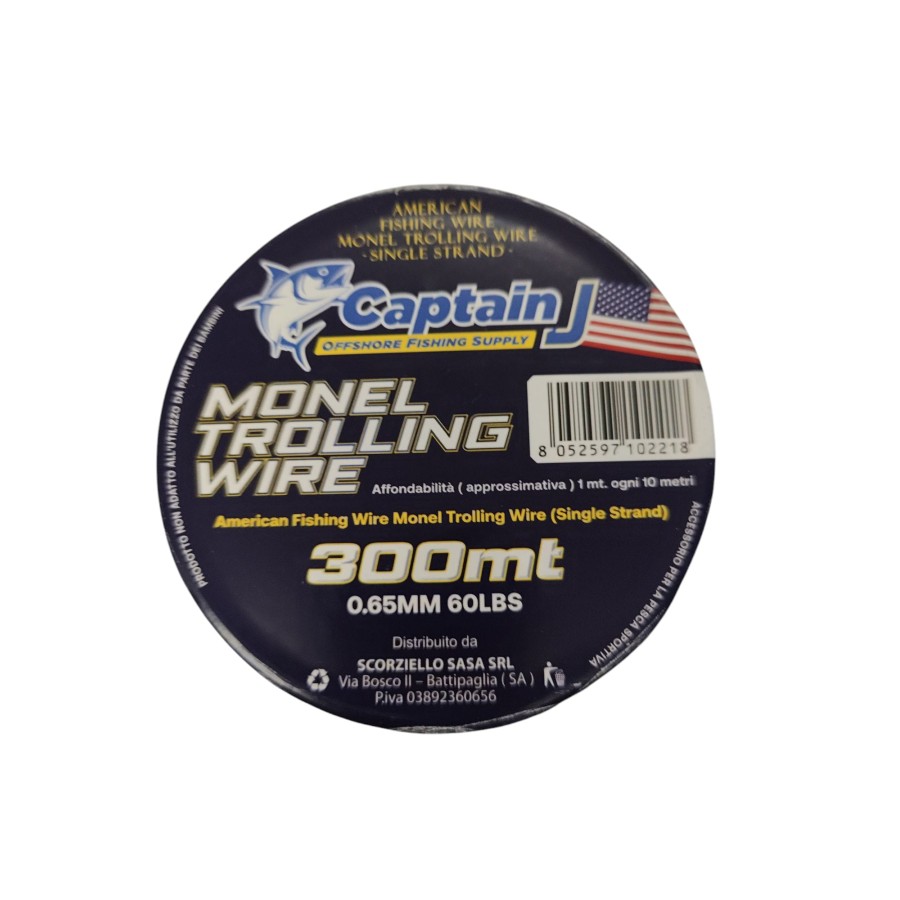 CAPTAIN J MONEL TROLLING WIRE 300MT 60LB