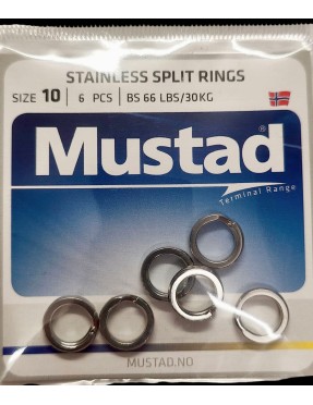 MUSTAD STAINLESS STEEL SPLIT RINGS N.10