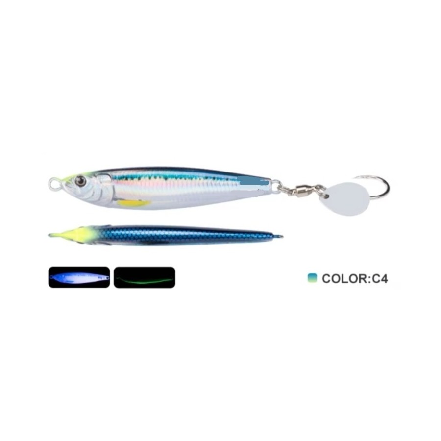 VERTICAL TROLLING SHORE JIG 40GR COL.4 YELLOW IWASHI