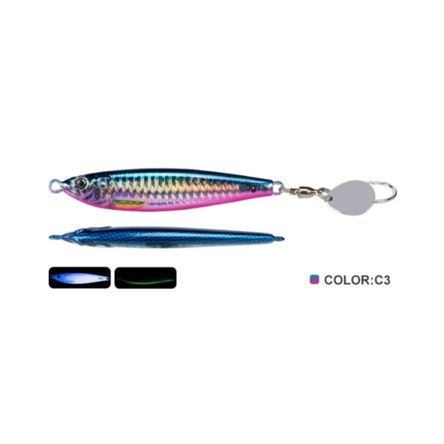 VERTICAL TROLLING SHORE JIG 60GR COL.3 BLUE PINK