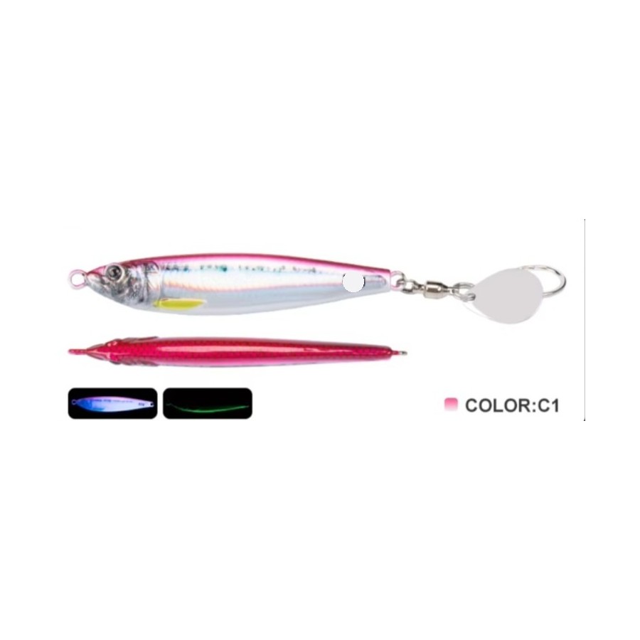 VERTICAL TROLLING SHORE JIG 80GR COL.1 PINK