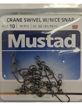 MUSTAD CRANE SWIVEL W/NICE SNAP SIZE 10