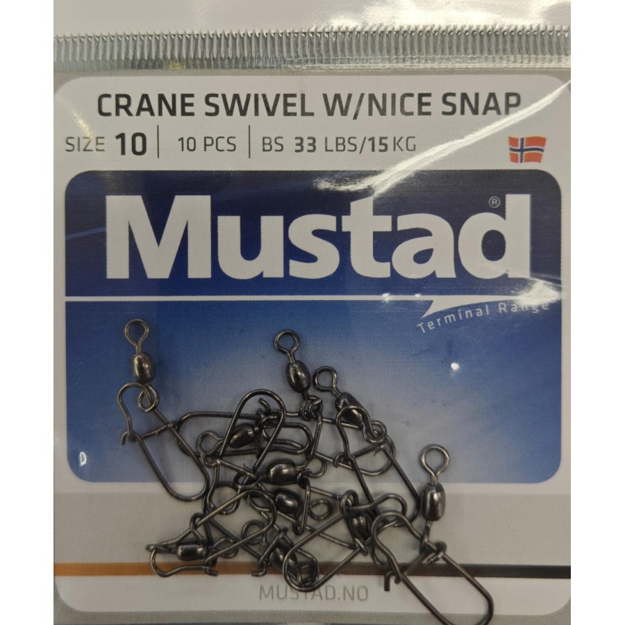 MUSTAD CRANE SWIVEL W/NICE SNAP SIZE 10