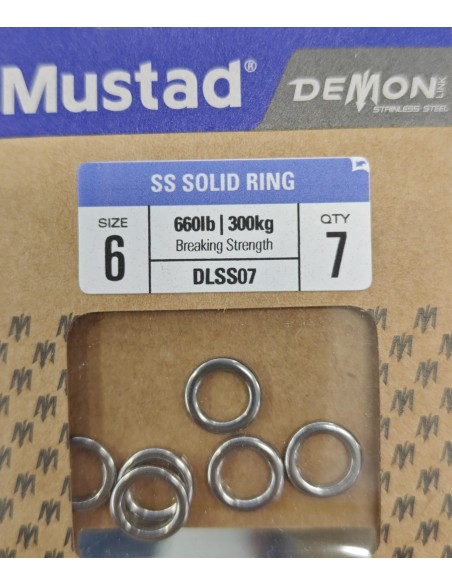 MUSTAD SS SOLID RINGS N.6