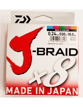 DAIWA J BRAID X8 0,24MM 500MT MULTICOLOR