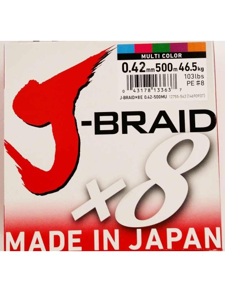 DAIWA J BRAID X8 0,42MM 500MT MULTICOLOR